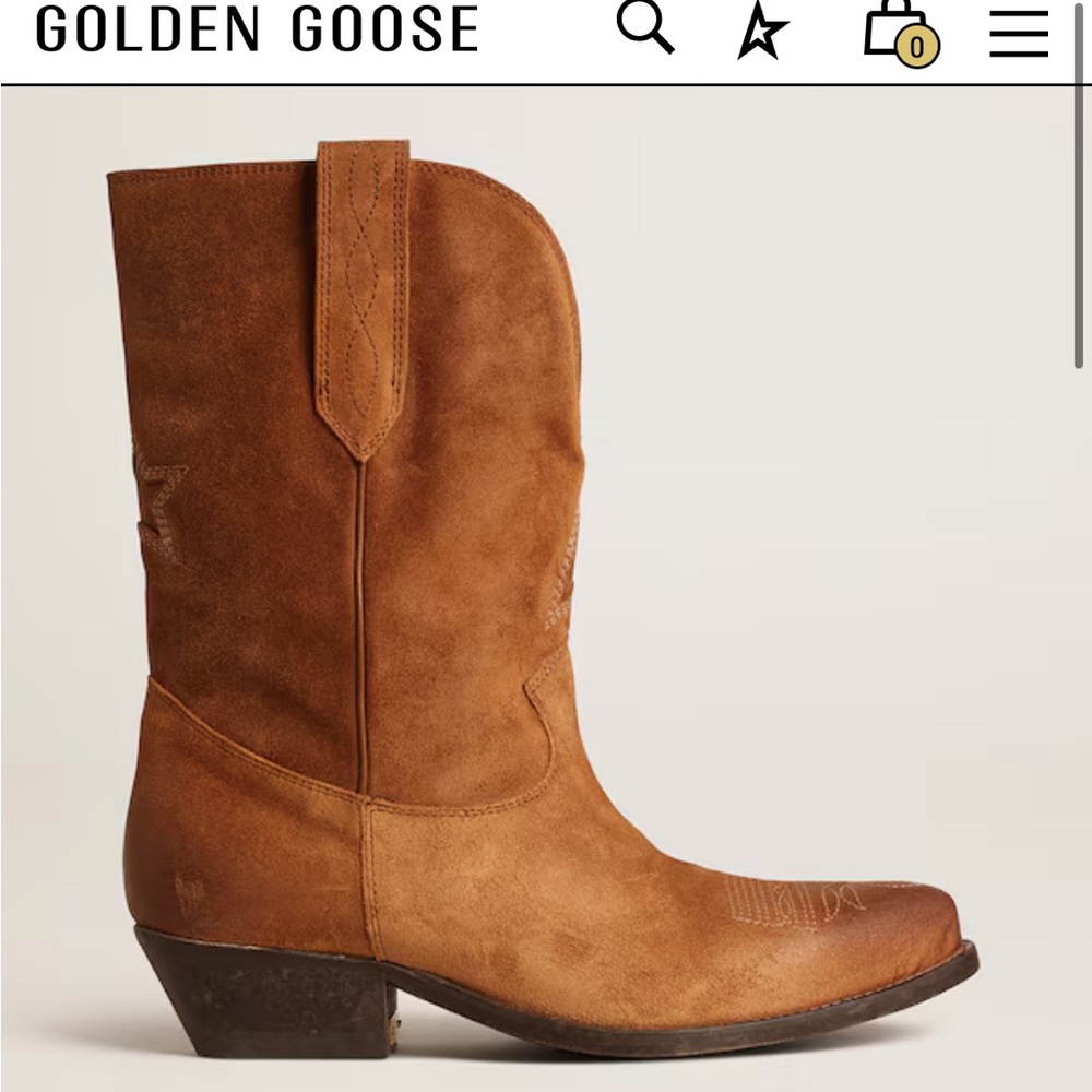 Golden goose suede wish star western boots low